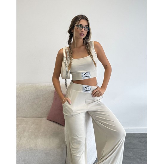 Top Lone con maxi etiqueta