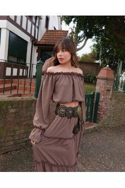 Top Paisanita de cey brush con frunces