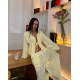 Top Boho de cey brush con mangas evasé