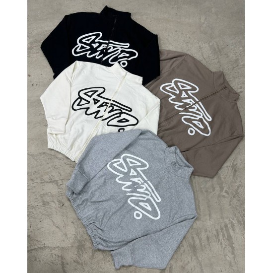 Campera Fax con cierre y estampa