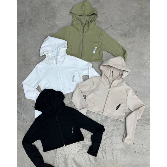 Campera de darlon rib con capucha Campera de darlon rib con capucha