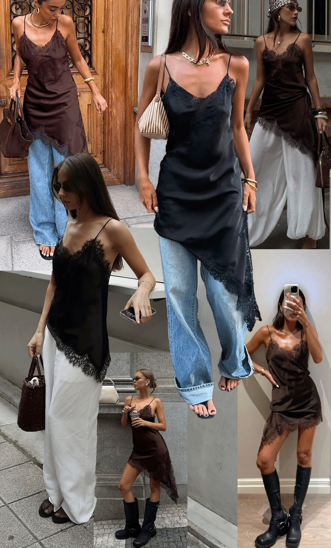 Vestido Layering con puntilla