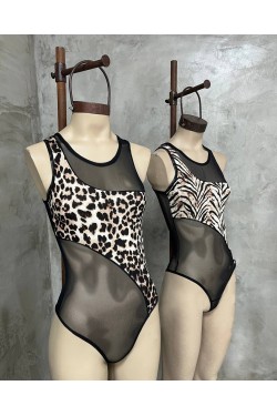 Body Ontu animal print con tul
