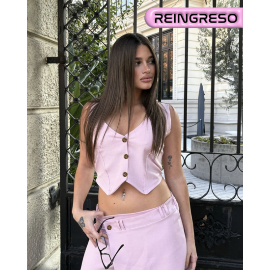 Chaleco Imit espalda semi descubierta