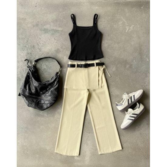 Pantalon Hybrid con mini superpuesta Pantalon Hybrid con mini superpuesta