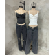 Top Barry de microfibra con tachas