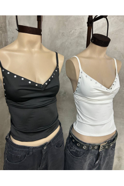 Top Barry de microfibra con tachas