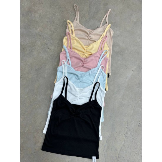 Musculosa Madi de morley con frunce
