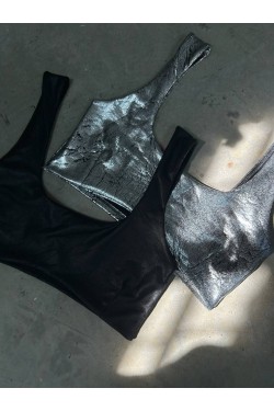 Top Silver engomado metalizado